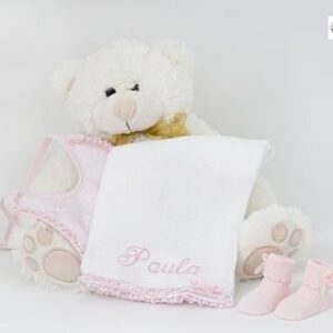Gasa bebé modelo vintage blanca personalizada
