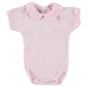 BODY BEBE MANGA CORTA CUELLO BEBE ROSA