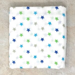 MUSELINA ESTAMPADA ESTRELLITAS 120X120