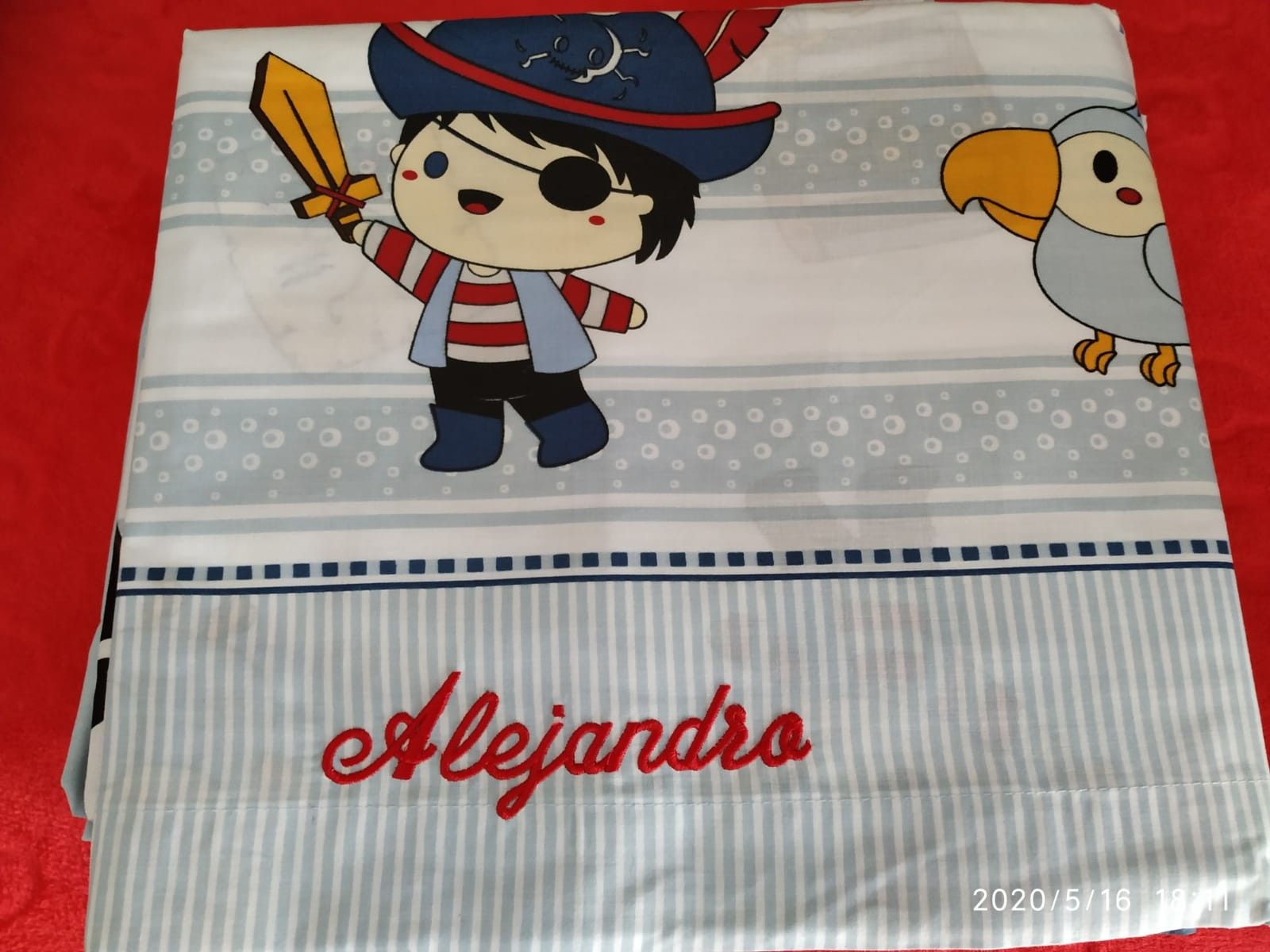 SABANA DE TELA CAMA MODELO PIRATAS