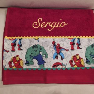 Toalla guarderia personalizada heroes