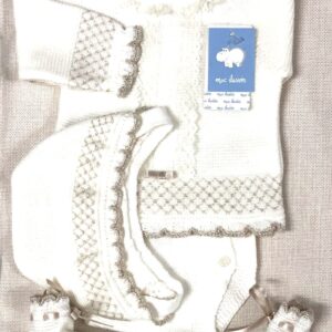 Conjunto 4 piezas lana primera puesta Mac Ilusion CRUDO