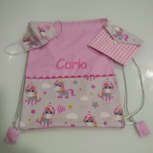 KIT MOCHILA CUERDAS,MASCARILLA Y PORTA MASCARILLAS