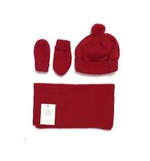 CONJUNTO MANOPLAS,BUFANDA Y GORRO ROJO