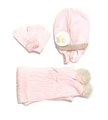 CONJUNTO MANOPLAS,BUFANDA Y GORRO ROSA