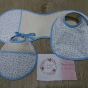 PACK 2 BABEROS Y TOALLA LACTANCIA PERSONALIZADA MODELO MAR