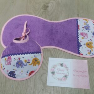 PACK BABERO Y TOALLA LACTANCIA PERSONALIZADA MODELO ELEPHANT