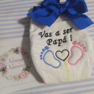 PAÑAL BORDADO PERSONALIZADO SORPRESA PAPÁ
