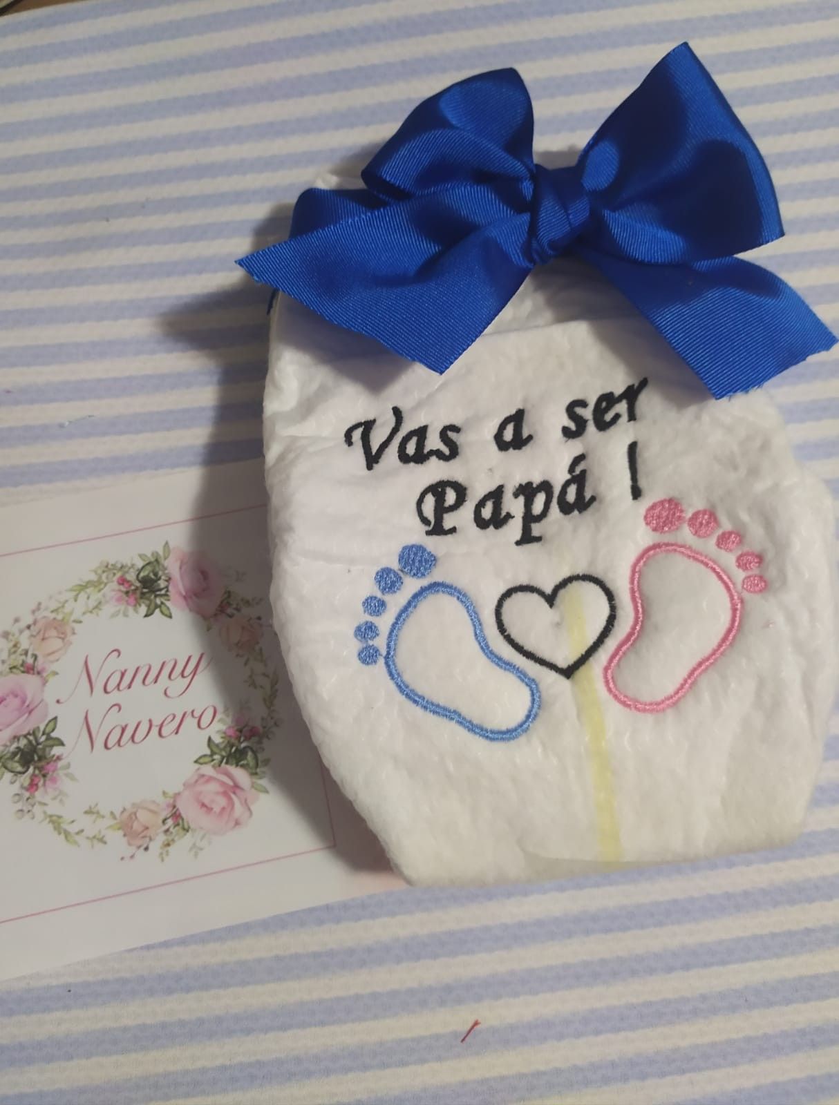 PAÑAL BORDADO PERSONALIZADO SORPRESA PAPÁ