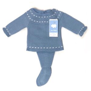 CONJUNTO BEBE 2 PIEZAS MANGA LARGA HILO COLOR AZAFATA