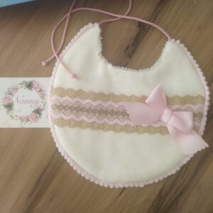 BABERO PERSONALIZADA MODELO vintage BEIG-ROSA