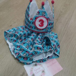 CONJUNTO COMPLETO CUMPLEAÑOS MINIE TURQUESA