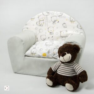 SILLON NIÑOS PERSONALIZADO GOMA ESPUMA GRIS