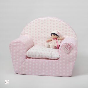 SILLON NIÑOS PERSONALIZADO GOMA ESPUMA ROSA ESTRELLAS