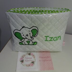 NECESER PERSONALIZADO PLASTIFICADO BLANCO ELEFANTITO