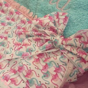 Toalla personalizada modelo flamencos color aqua