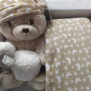 Mantita + peluche personalizado camel