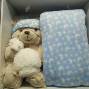 Mantita + peluche personalizado CELESTE