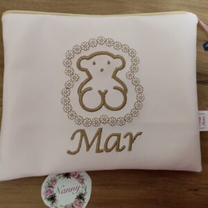 NECESER PERSONALIZADO POLIPIEL ROSA OSITO
