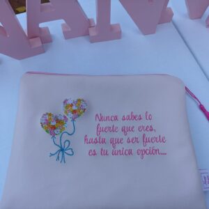 NECESER PERSONALIZADO POLIPIEL ROSA SER FUERTE