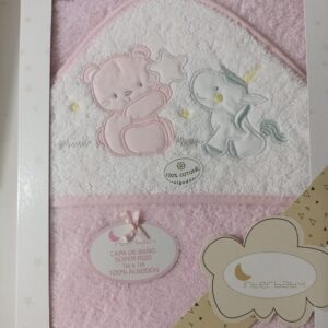 Capa de baño modelo unicornio rosa