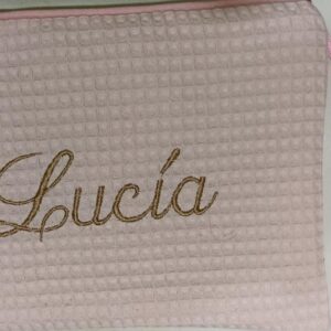 NECESER PERSONALIZADO PIQUÉ WAFFLE ROSA