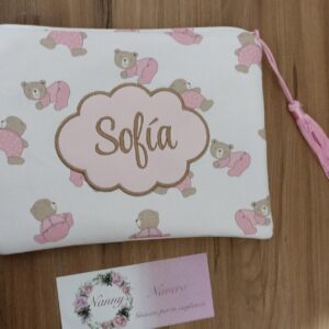 NECESER PERSONALIZADO TELA Y POLIPIEL OSOS