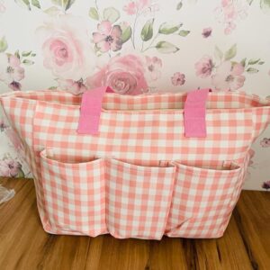 BOLSO PLASTIFICADO CUADRO VICHI CELESTE