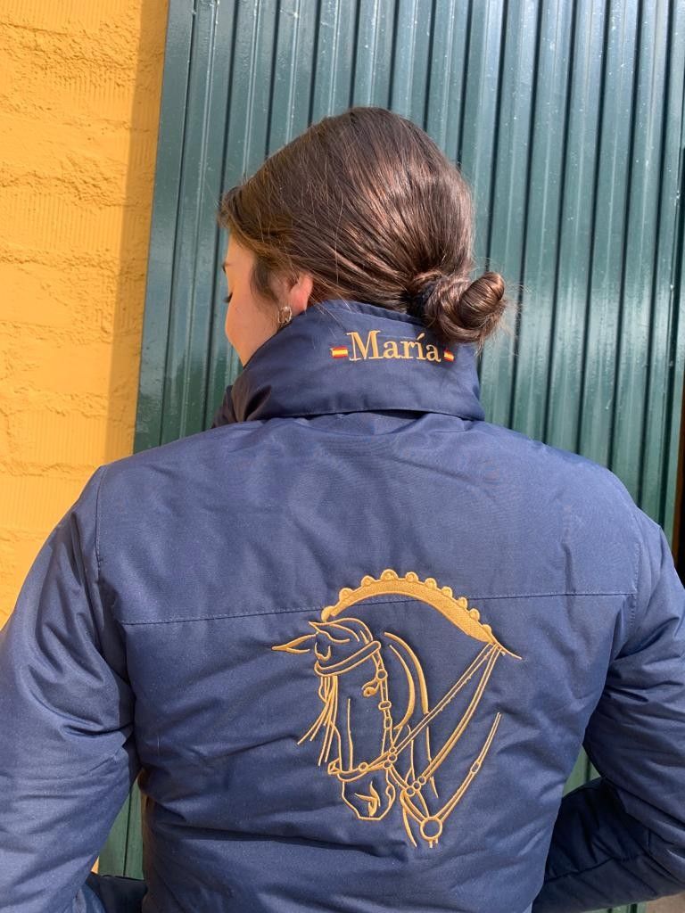 PARKA HOMBRE PERSONALIZADA CABALLO ,NOMBRE Y HIERRO