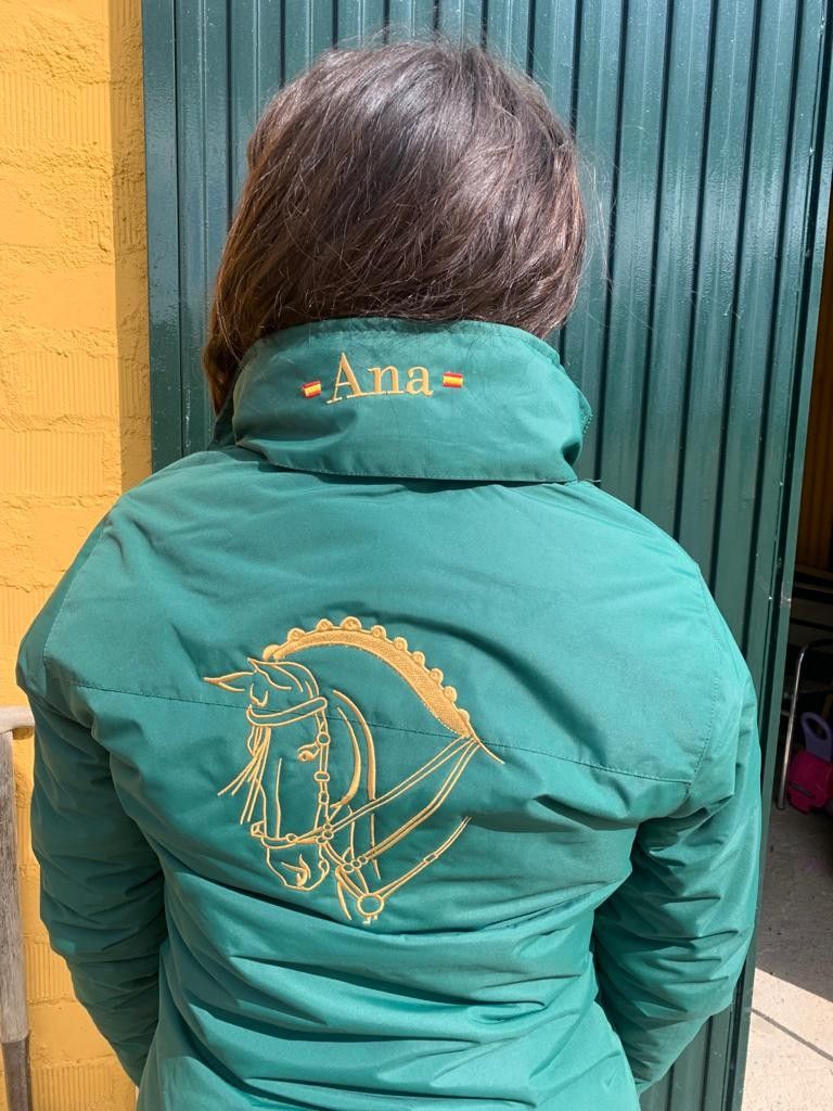 PARKA HOMBRE PERSONALIZADA CABALLO ,NOMBRE Y HIERRO