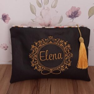 NECESER PERSONALIZADO POLIPIEL NEGRO MOLDURA INFINITO