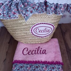 CAPAZO Y TOALLA MOD FLORES